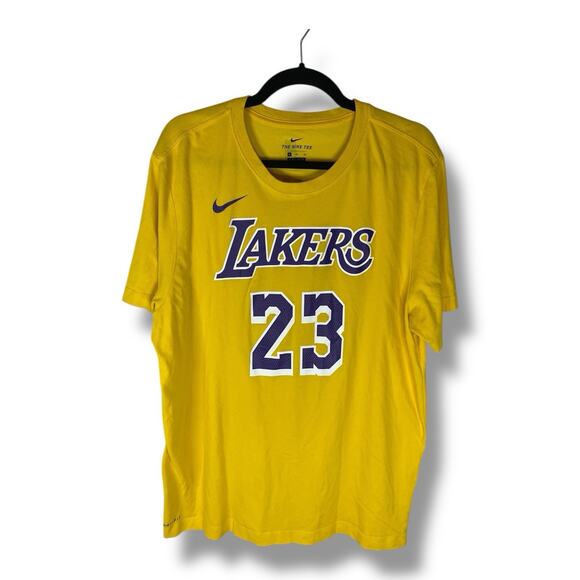 Nike LA Lakers LeBron James City Edition Player T-Shirt Dri Fit Jersey - Size XL - Picture 1 of 3